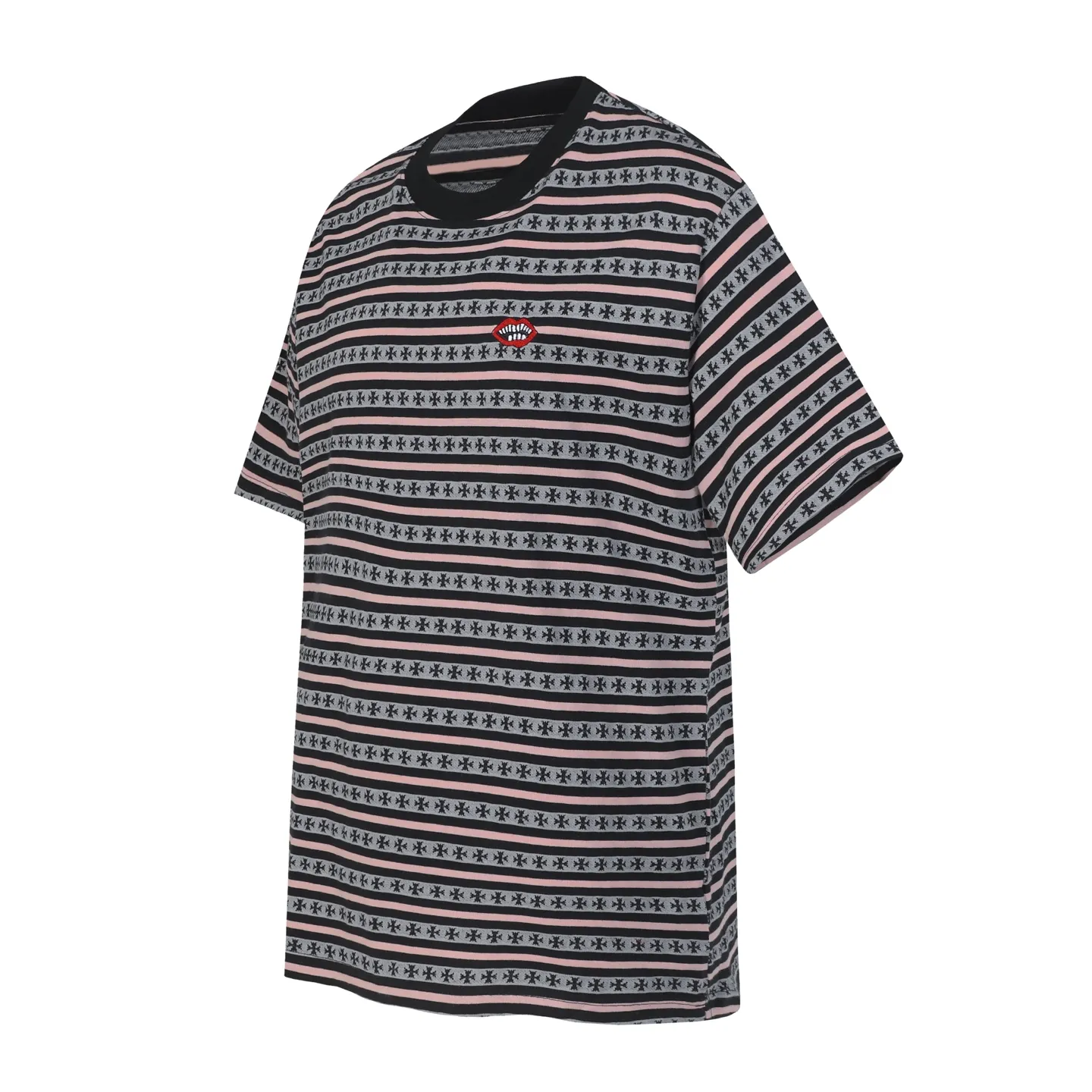 P160 -Chrome Hearts/Chrome Hearts 25ss season's most popular striped yarn-dyed short-sleeved T-shirt -High weight, high density and high quality. The wool is soft, delicate and skin-friendly. It feels soft and silky. It has excellent warmth and skin-friendly properties. -Custom-woven and dyed, no color difference, no matter the fabric or workmanship details. Overwhelms the ordinary version on the market. -Colour: Gray Blue Green -Size: S M L XL
